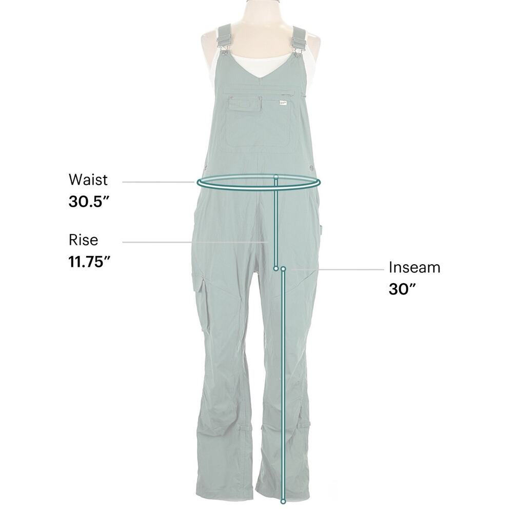 Duluth Trading Co Women’s L Regular Sage Green Utility Overalls Rip Stop Nylon - Picture 8 of 9